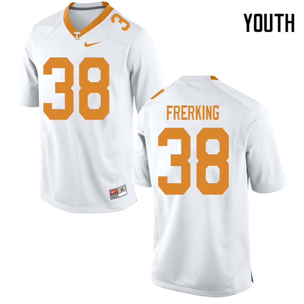 Youth #38 Grant Frerking Tennessee Volunteers College Football Jerseys Sale-White - Click Image to Close